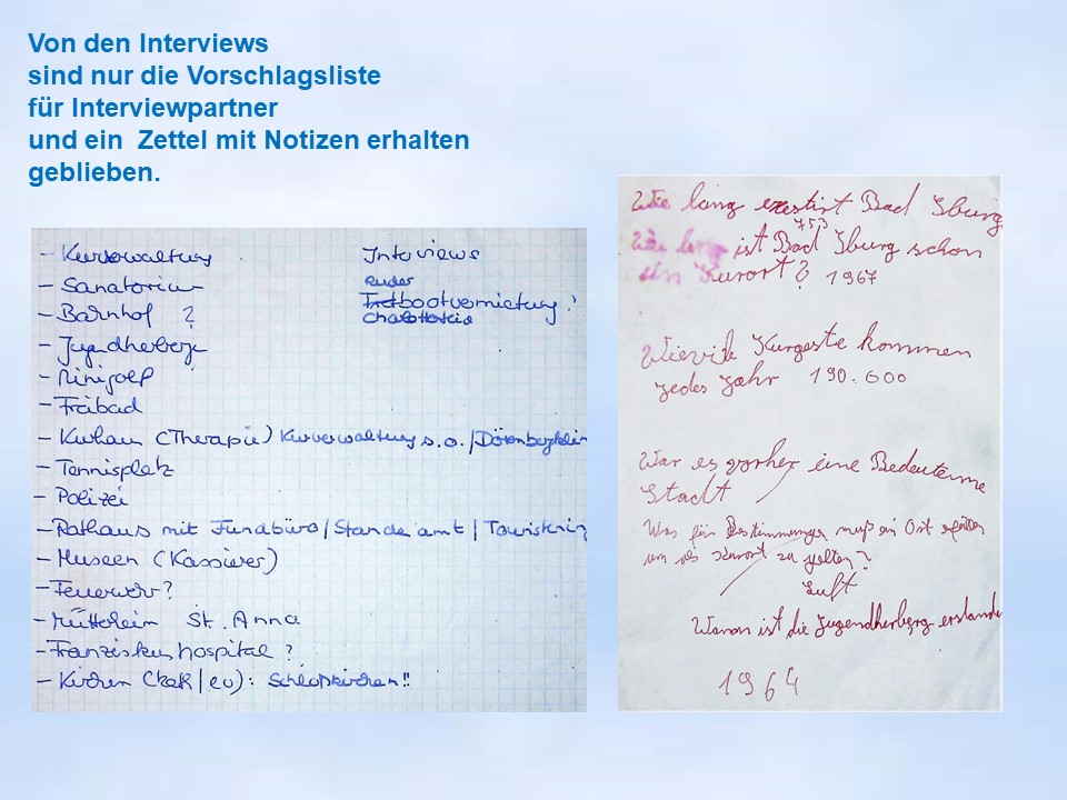 Bad Iburg Interview Zettel